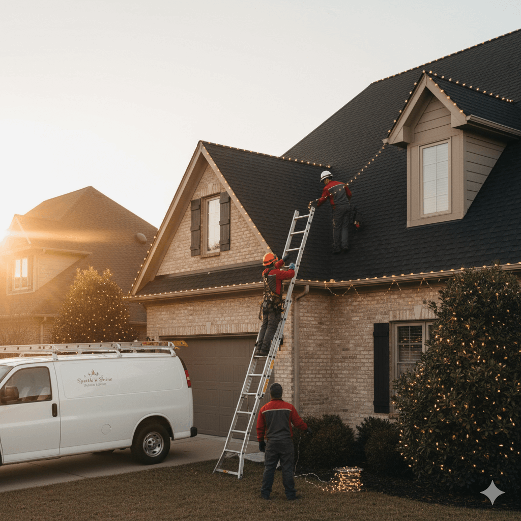 Holiday Lights Hanging